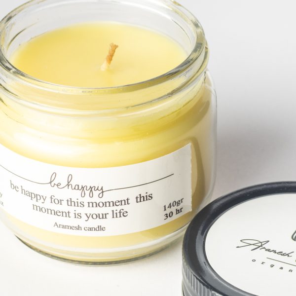 شمع شیشه ای زرد