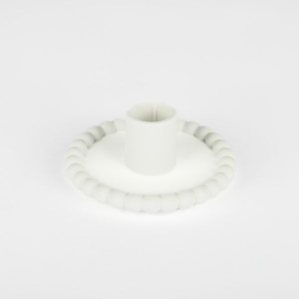 شمعدان سنگی مینیمال پفی سفید