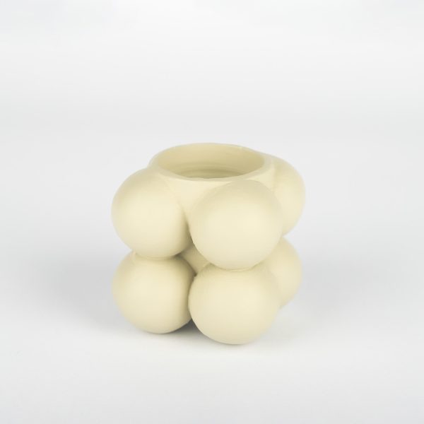 شمعدان مینیمال پفی کوچک کرم