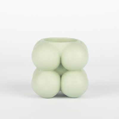 شمعدان مینیمال پفی کوچک سبز