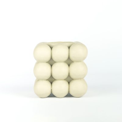 شمعدان مینیمال پفی بزرگ کرم