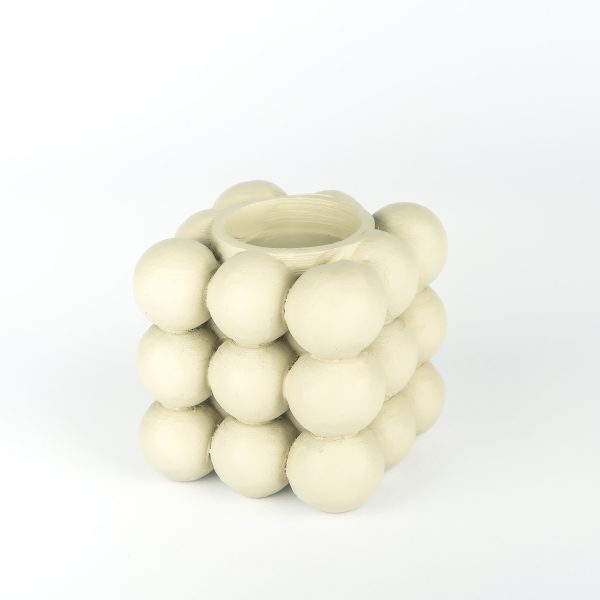 شمعدان مینیمال پفی بزرگ کرم