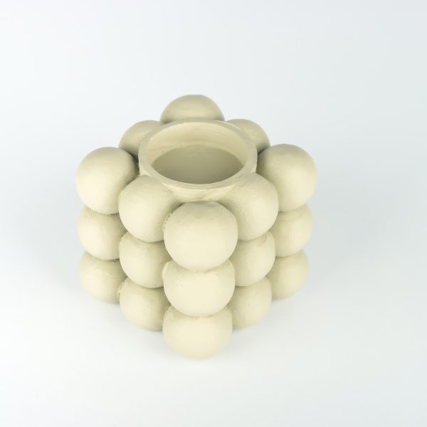 شمعدان مینیمال پفی بزرگ کرم