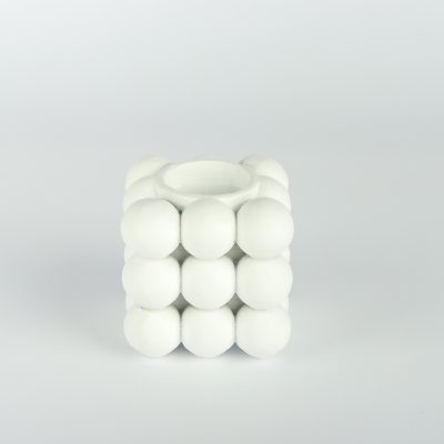 شمعدان مینیمال پفی بزرگ سفید