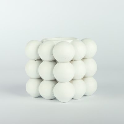 شمعدان مینیمال پفی بزرگ سفید