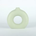 گلدان پلی استر دکوری مینیمال دونات سبز