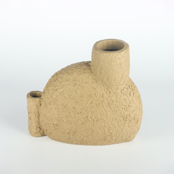 گلدان و شمعدان طرح تکسچر قهوه ای