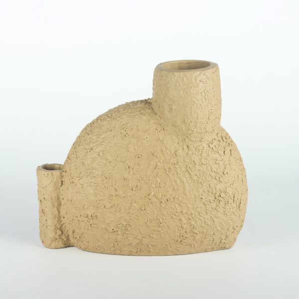 گلدان و شمعدان طرح تکسچر قهوه ای