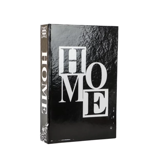 کتاب دکوری جعبه دار طرح Home مشکی